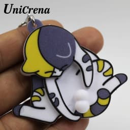 Cute Cat Keychain for Cat Lovers - Funny Kitty Meme Key Ring Chains for Girlfriend Boyfriend , Birthday/Christmas/Gift Women Men