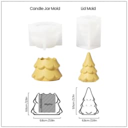 Nicole Christmas Tree Candle Jar with Lid Concrete Silicone Mold DIY Handmade Jesmonite and Cement Christmas Mould
