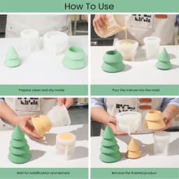 Nicole Christmas Tree Candle Jar with Lid Concrete Silicone Mold DIY Handmade Jesmonite and Cement Christmas Mould