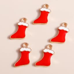 10pcs Mix Enamel Christmas Charms Noel Star Hats Santa Claus Pendants for Diy Jewelry Making Necklace Earring Making Accessories