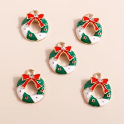 10pcs Mix Enamel Christmas Charms Noel Star Hats Santa Claus Pendants for Diy Jewelry Making Necklace Earring Making Accessories