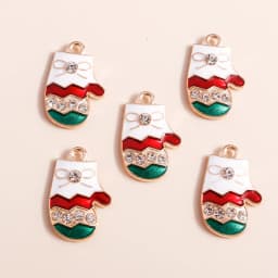 10pcs Mix Enamel Christmas Charms Noel Star Hats Santa Claus Pendants for Diy Jewelry Making Necklace Earring Making Accessories