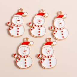10pcs Mix Enamel Christmas Charms Noel Star Hats Santa Claus Pendants for Diy Jewelry Making Necklace Earring Making Accessories