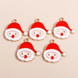 10pcs Mix Enamel Christmas Charms Noel Star Hats Santa Claus Pendants for Diy Jewelry Making Necklace Earring Making Accessories