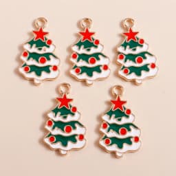 10pcs Mix Enamel Christmas Charms Noel Star Hats Santa Claus Pendants for Diy Jewelry Making Necklace Earring Making Accessories
