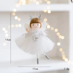 Cute pink mesh skirt golden crown ballet mouse pendant creative New Year and Christmas mouse decoration