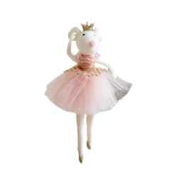 Cute pink mesh skirt golden crown ballet mouse pendant creative New Year and Christmas mouse decoration