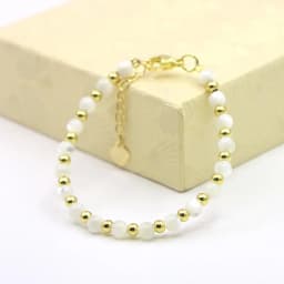 Charm Lovely Baby Baptism Bracelet Natural Stone Crystal Lobster Clasp Parts Yoga Christmas Wedding Girls Gift Jewelry Fashion