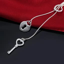 fine 925 Sterling Silver romantic Heart lock key Necklace For Women fashion luxury Wedding party Jewelry Christmas gifts