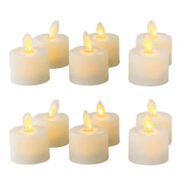 3/6/12 Pieces Warm White Moving Wick LED Tea Light Candles,Decorative Church Religious Wedding Christmas Candles