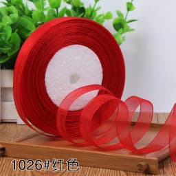 12mm Organza Ribbon 45Meters/Roll DIY Handmade Clothing Accessories Christmas Wedding Birthday Party Gift Wrapping Ribbon