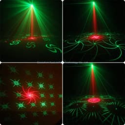 Rechargeable Battery R&G Laser Projector Disco DJ Light 64 Patterns Dance Bar Party Car Effect Christmas Decorate Stage Lamp E01