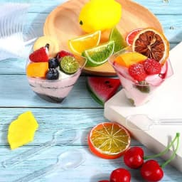 20/40PCS100ML Disposable Plastic Dessert Cups Birthday Transparent Party Ice Cream Home Christmas Supplied