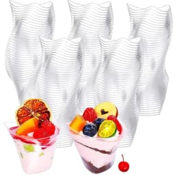 20/40PCS100ML Disposable Plastic Dessert Cups Birthday Transparent Party Ice Cream Home Christmas Supplied