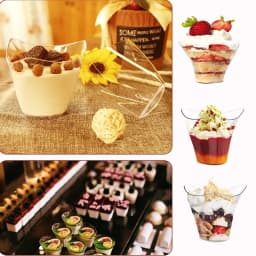 20/40PCS100ML Disposable Plastic Dessert Cups Birthday Transparent Party Ice Cream Home Christmas Supplied