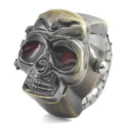 Creative Skull Selling Personality Quartz Ring Watch Alloy Circular Dial Unisex Christmas Gift Fun Watch