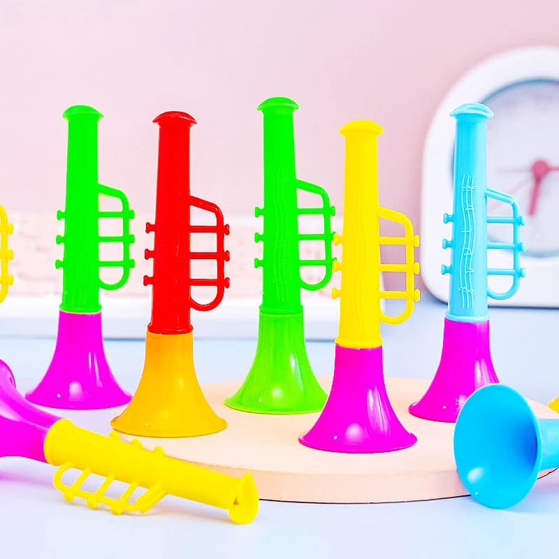 12PC Colorful Mini Blowing Trumpet Musical Instruments Kids Birthday Baby Shower Party Gift Toys Christmas Carnival Party Prizes