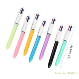 1Piece/5Piece Retractable Multicolored Ballpoint Pen 4-Colors-in-1 Ballpoint Pen for Kid Student Class Reward Christmas Gift