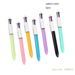 1Piece/5Piece Retractable Multicolored Ballpoint Pen 4-Colors-in-1 Ballpoint Pen for Kid Student Class Reward Christmas Gift