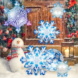 10 PCS Ice and Snow Themed Balloons Set Winter Snowflakes Christmas Balloon Decoration Frozen Wonderland Hanging Ballons