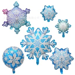 10 PCS Ice and Snow Themed Balloons Set Winter Snowflakes Christmas Balloon Decoration Frozen Wonderland Hanging Ballons