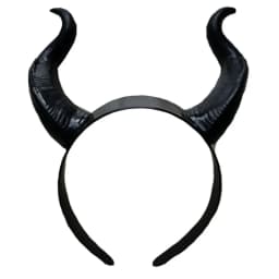 Women Black Queen Witch Demon Horns Headpiece Cosplay Animal Antelope Devil Headdress Christmas Halloween Party Costume Headband