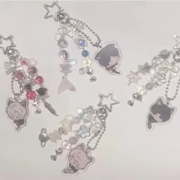 Game Love and Deepspace Cartoon Keychain Coquettish Fairytale Lily of the Valley Handbag Pendant Key Ring Christmas Gift