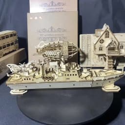 3D Puzzle DIY Wooden Toy Warship Assembly Model Adult Birthday, Halloween, Christmas Gift