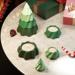 Blooming Stacking Christmas Tree Candle Jar Silicone Molds for Concrete Jesmonite Cement DIY Christmas Craft Gifts