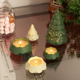 Blooming Stacking Christmas Tree Candle Jar Silicone Molds for Concrete Jesmonite Cement DIY Christmas Craft Gifts