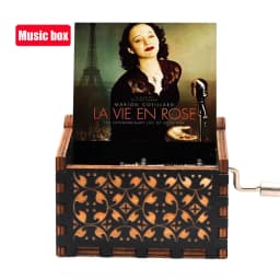2026 HOTSALE Antique carved Wooden Hand Crank Music Box Davy Anime Figure The Caribbean Creative Birthday Christmas Gift***