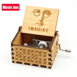 2026 HOTSALE Antique carved Wooden Hand Crank Music Box Davy Anime Figure The Caribbean Creative Birthday Christmas Gift***