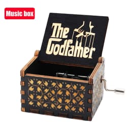 2026 HOTSALE Antique carved Wooden Hand Crank Music Box Davy Anime Figure The Caribbean Creative Birthday Christmas Gift***