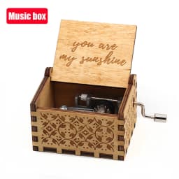 2026 HOTSALE Antique carved Wooden Hand Crank Music Box Davy Anime Figure The Caribbean Creative Birthday Christmas Gift***