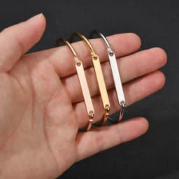 Stainless Steel Trendy Bangles Bracelets Hand Chain for Women Blank Bar Couple Cuff Bangle Birthday Christmas Jewelry Gifts