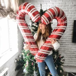 5pcs Big Christmas Candy Cane Stick Balloons Outdoor Candy Canes Decor for Xmas Decoration Supplies 2025 Navidad Decor supplies