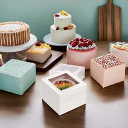 Cake Packaging Box with Transparent Wave Window, Dessert Display Box, Suitable for Christmas Party Desserts, Gift Packaging Box.