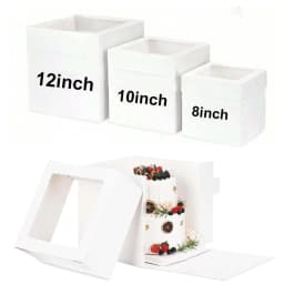 Cake Packaging Box with Transparent Wave Window, Dessert Display Box, Suitable for Christmas Party Desserts, Gift Packaging Box.