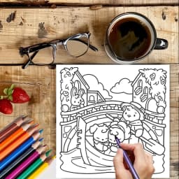 28 Pages Cutie Europe Coloring Book for Adult | Colouring Book, Drawing Supplies for Christmas, Thanksgiving