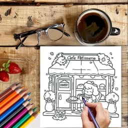 28 Pages Cutie Europe Coloring Book for Adult | Colouring Book, Drawing Supplies for Christmas, Thanksgiving