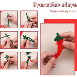 100-300 Pcs Thick Christmas Red White Green Chenille Stems for Christmas Art and Craft Projects Creative DIY Decorations