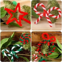 100-300 Pcs Thick Christmas Red White Green Chenille Stems for Christmas Art and Craft Projects Creative DIY Decorations