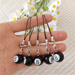 Billiard 8-Ball Phone Lanyard Decoration, Universal Phone Accessory, Ccd Camera Card Holder Lanyard - 1 Piece Anti-Loss Accessory Lanyard, Gift for Billiard and Snooker Enthusiasts, Men's Gift, Christmas Holiday Gift