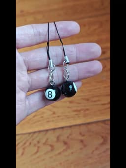 Billiard 8-Ball Phone Lanyard Decoration, Universal Phone Accessory, Ccd Camera Card Holder Lanyard - 1 Piece Anti-Loss Accessory Lanyard, Gift for Billiard and Snooker Enthusiasts, Men's Gift, Christmas Holiday Gift