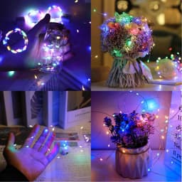 8Pcs 8colors Fairy Lights String Button Battery Home Decor Living Bedroom Garden Christmas Wedding New Year Ornament Garland