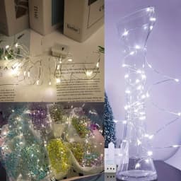 8Pcs 8colors Fairy Lights String Button Battery Home Decor Living Bedroom Garden Christmas Wedding New Year Ornament Garland