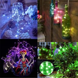 8Pcs 8colors Fairy Lights String Button Battery Home Decor Living Bedroom Garden Christmas Wedding New Year Ornament Garland
