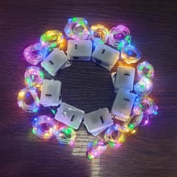 8Pcs 8colors Fairy Lights String Button Battery Home Decor Living Bedroom Garden Christmas Wedding New Year Ornament Garland
