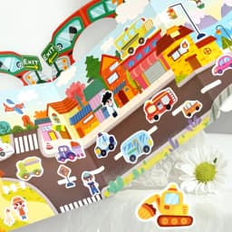 [Reusable Sticker Book] Children's Sticker Toys, Transportation, Dinosaurs, Farm, Animals, Space, Supermarket, Fairy Tales, Princesses, Washable, Durable, Portable, Basic Cognitive Skills Development, Suitable for Boys and Girls over 3 Years Old, Birthday Gifts, Halloween, Christmas, Thanksgiving Gifts