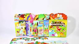 [Reusable Sticker Book] Children's Sticker Toys, Transportation, Dinosaurs, Farm, Animals, Space, Supermarket, Fairy Tales, Princesses, Washable, Durable, Portable, Basic Cognitive Skills Development, Suitable for Boys and Girls over 3 Years Old, Birthday Gifts, Halloween, Christmas, Thanksgiving Gifts